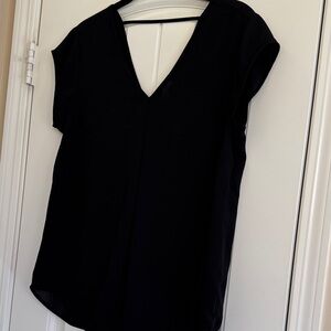 DR2 Black V-Neck Blouse